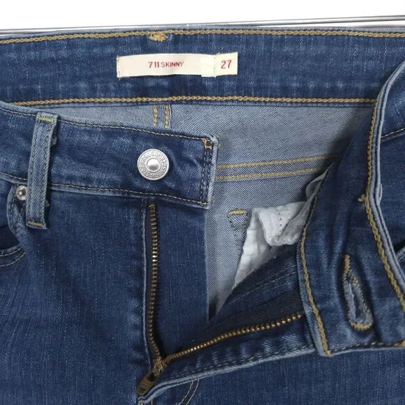 LEVI’S PREMIUM Women’s Jeans 711 Skinny Size 27 Distressed Stretch Cotton - Picture 10 of 12